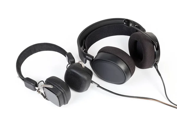 Trådbunden High Fidelity Headset Och Hörlurar Med Hörlurar Olika Typer — Stockfoto