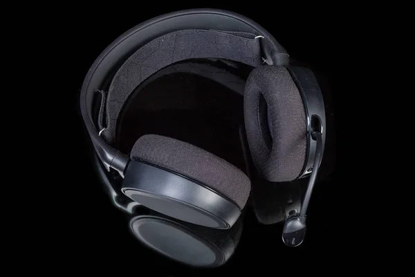 Zwarte High Fidelity Headset Met Oorkussens Van Het Circumaurtype Microfoon — Stockfoto