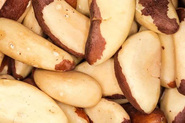 Kurumuş kabuklu fındık yığını, üst görüntü seçici odak noktası, arka plan