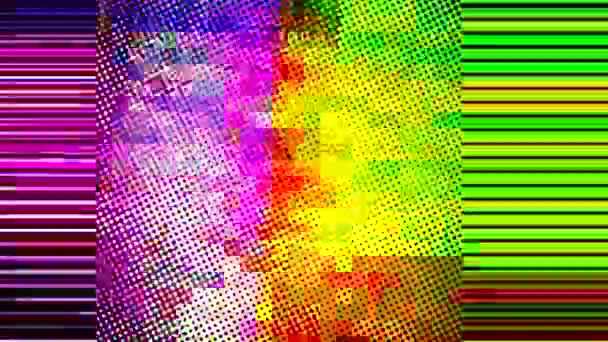 Glitched horizontal stripes. Illustration of colorful night lights. Abstract background with a digital signal error and collapsing data. Element of design.