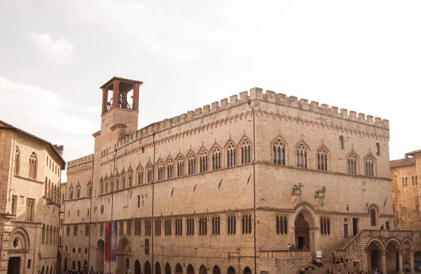 Perugia IV Kasim Meydanı Ortaçağ Town Hall