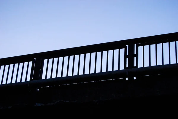 Metal Parapet Bridge Blue Sky — Stock Photo, Image