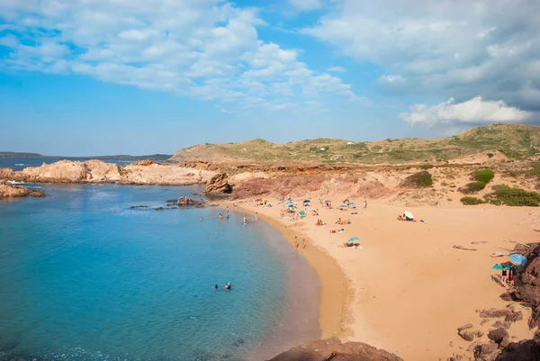 Playa Arena Con Mar Caribe Norte Isla Menorca — Foto de Stock