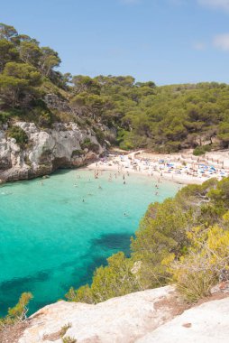 View on one of the most famous beaches of the Spanish islands clipart