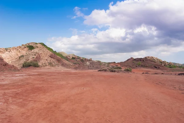 Röd Martian Jord Färg Ett Område Norr Menorca — Stockfoto