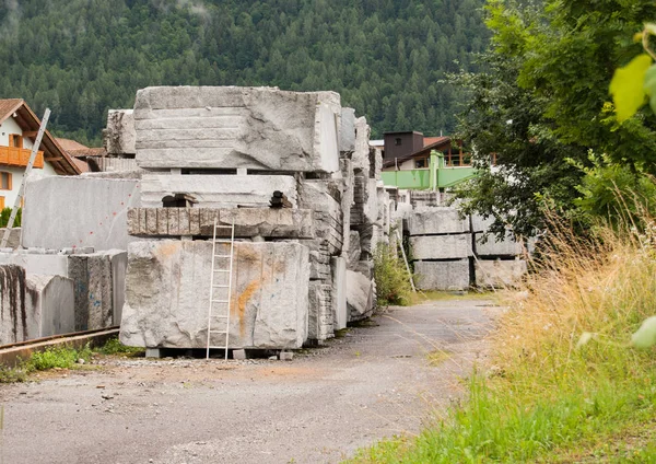 Granite blocks extracted in the Val Genova area close to Madonna di Campiglio