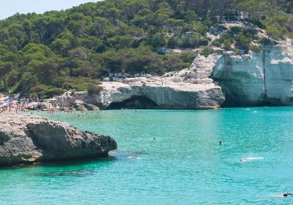 Rotsachtige Kust Met Prachtige Azuurblauwe Zee Spanje — Stockfoto