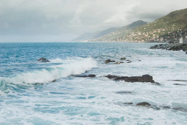 Posloupnost Mysy Sání Mezi Camogli Janov — Stock fotografie