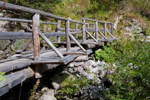 Pequeño y crudo puente de madera —  Fotos de Stock