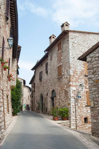 Een lege straat van Corciano in Umbrië — Stockfoto