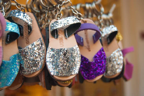 Closeup of a keychain of Minorca shoes — Stock Photo, Image