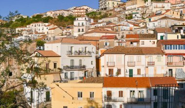 Şehrin Kalabalık evleri Pizzo Calabro 