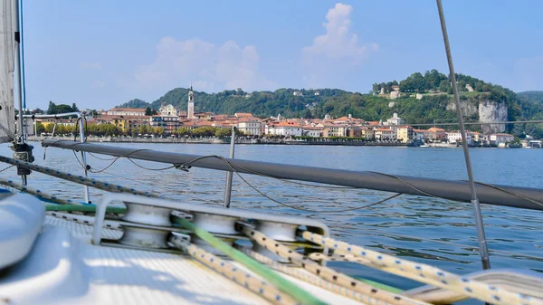 Arona seen from the sailboat Стокова Картинка