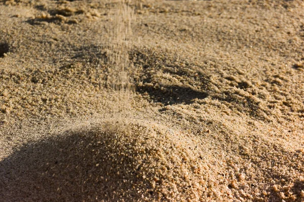 Zand Met Warme Kleuren Daalde Geleidelijk Een Kleine Pas Gevormde — Stockfoto