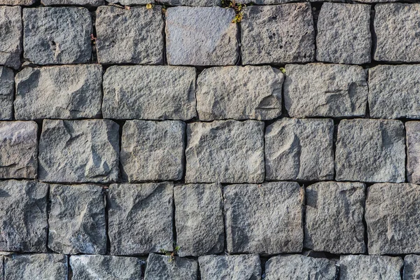 Eine Schöne Horizontale Textur Eines Teils Einer Alten Grauen Ziegelwand — Stockfoto