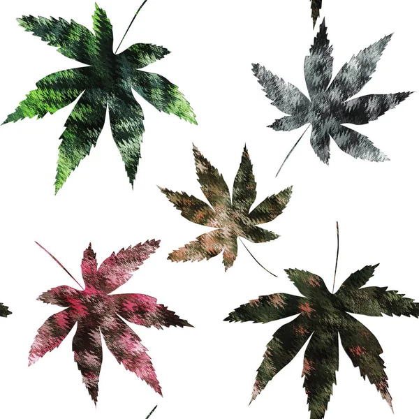 Иллюстрации Представлен Бесшовный Рисунок Горизонтальной Текстуры Растения Черного Зеленого Красного — стоковое фото
