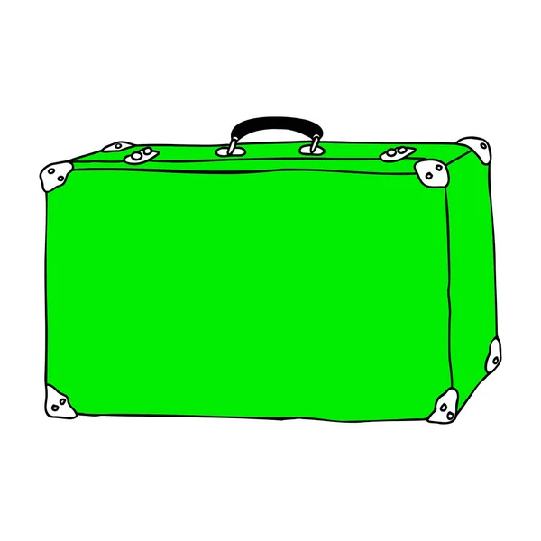 Hermosa mano dibujo vector de color maleta para viajar aislado sobre un fondo blanco — Vector de stock