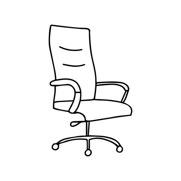 Beautiful Hand Drawing Office Chair White Background — Stock Vector