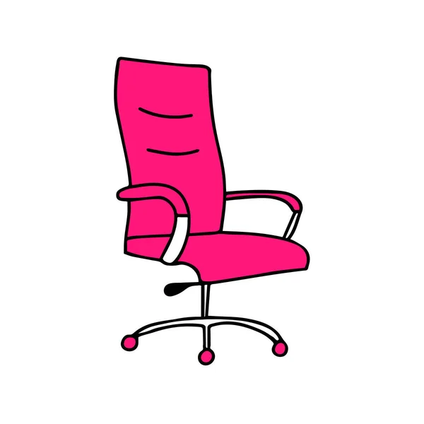 Beautiful Hand Drawing Office Chair White Background — Stock Vector