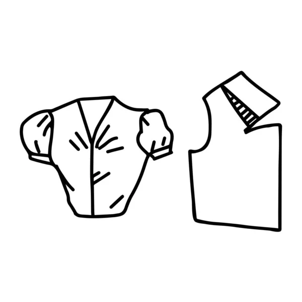 縫製と針仕事のための白い背景に隔離された女性のシャツとブラウスパターンの手描きのファッションベクトルイラスト — ストックベクタ