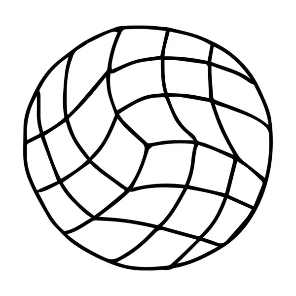 Eine Schöne Handgezeichnete Schwarze Vektorillustration Eines Spielzeugballs Mit Quadratischer Textur — Stockvektor