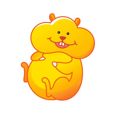 Hamster karakter yalan veya oturma.
