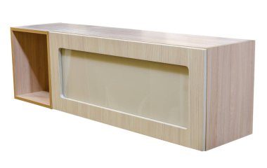 Cam eklemek, beyaz arka plan üzerinde izole ile askıya alınmış raf