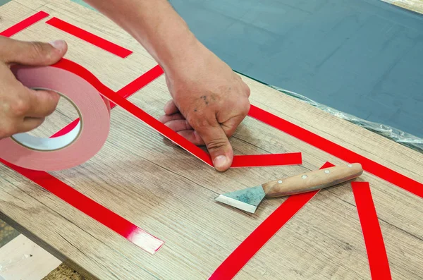 Double-sided tape, the master prepares the part for further sticking the mirror