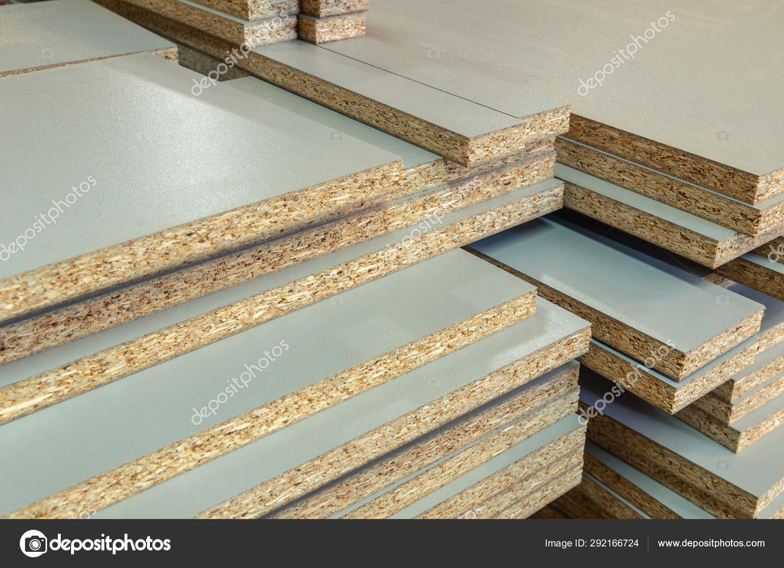Board Chipboard Cut Parts For Furniture Production Stock Photo