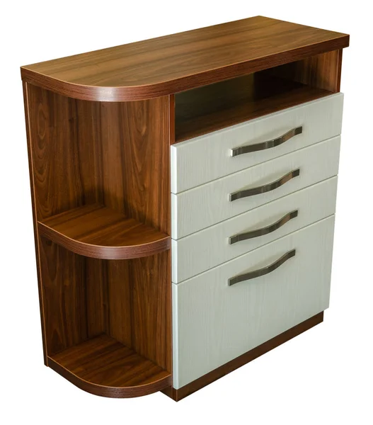 Furnitur kabinet kayu pada latar belakang putih — Stok Foto