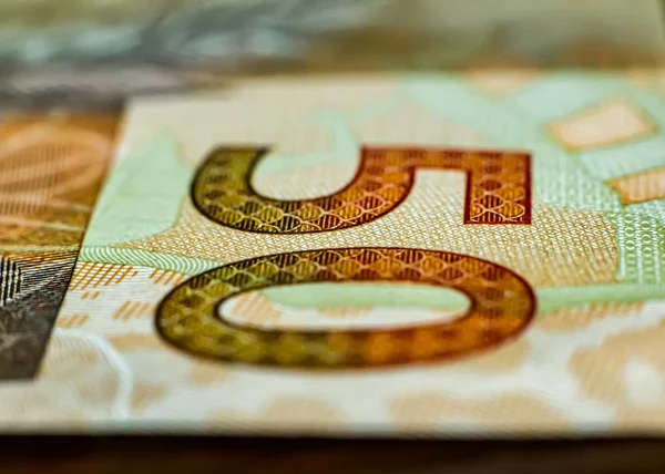 Yakın çekimde Real Brezilya para Bill - R $ 50,00 tutarında Brezilya para notu detay - Brezilya faturası 50 Reais notu Detay 