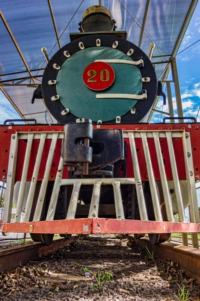 Alte Dampflokomotive Von Vorne Gesehen — Stockfoto