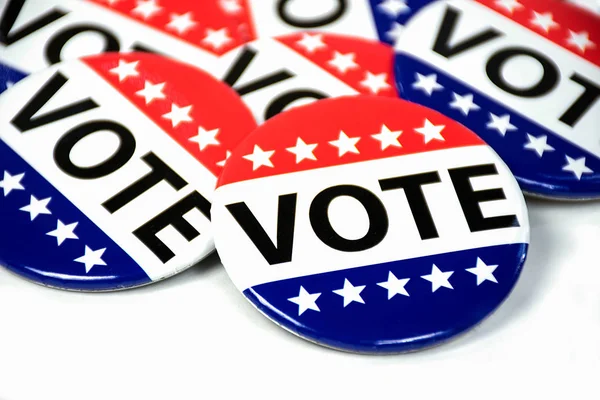 Close Campaign Voting Flag Pins White — Stock Photo, Image