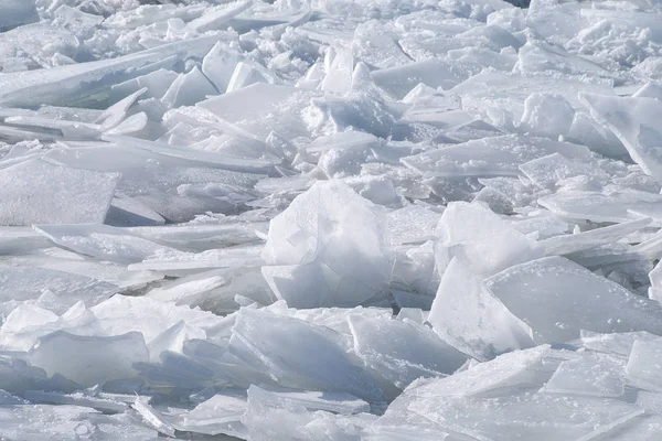 broken layers of ice on Lake Michigan