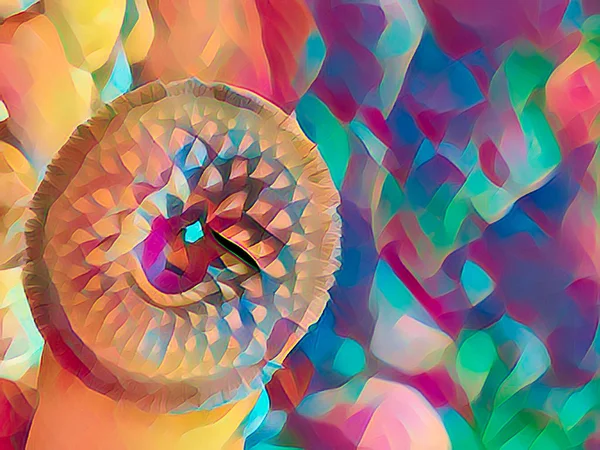 彩色马赛克抽象设计在水彩画效果 — 图库照片