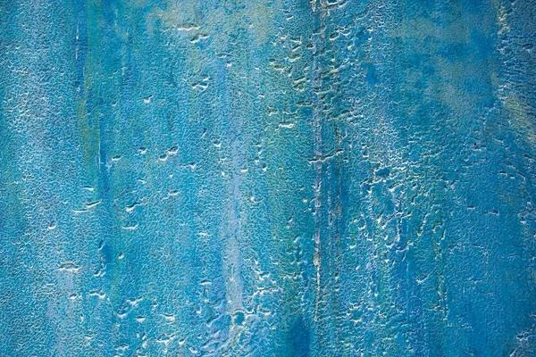 Nahaufnahme Von Verwitterter Blauer Farbe Abstraktes Design Auf Strukturierter Wand — Stockfoto
