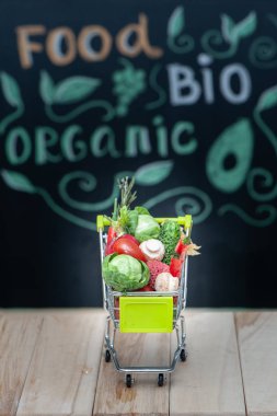 Vejetaryen, Vejetaryen yiyecekler, kilo kaybetmek. Alışveriş kavramı . 