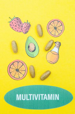 Kavram multivitaminler ve takviyeleri, onların capsu bir çeşme