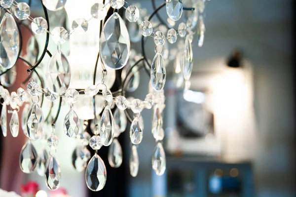 Crystal Chandelier makro bakgrund, snygg bakgrund på t — Stockfoto