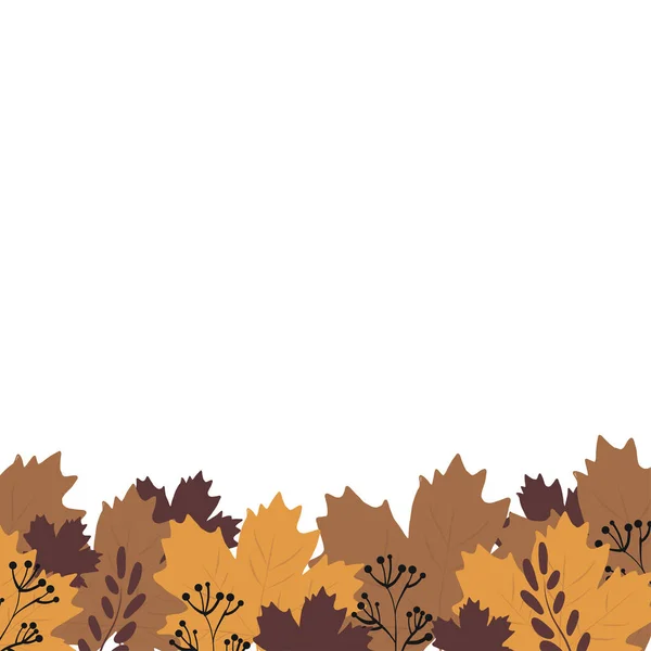 Vignette of autumn leaves, space for text. Banner, flyer — Stock Vector