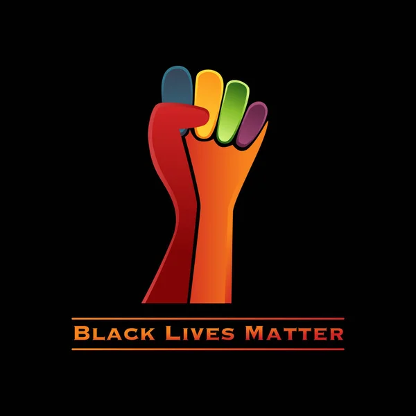 Black Lives Matterロゴ ロゴタイプBlmアイコンベクトルイラスト アフリカ系アメリカ人は人種主義に反対し 共に強くなり 人種主義を止める 上昇拳の様式化されたイラスト — ストックベクタ