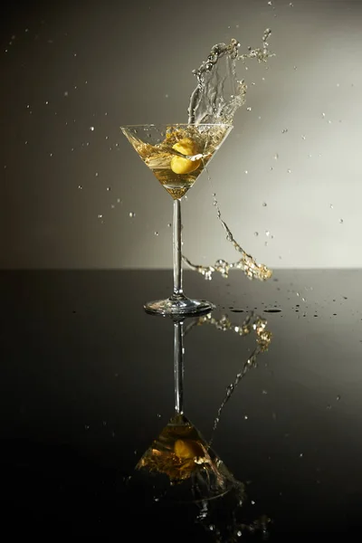 Dirty martini with a splash