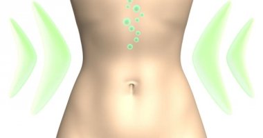 Slender female waist. 3d animated video footage for advertising weight loss products, bifidiohurts, probiotics, dietary supplements or laxatives.