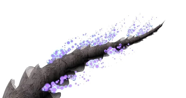 Hair treatment technology. 3d rendered illustration. Dry damaged hair and drops of hair care product isolated at the white background.