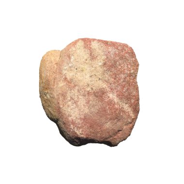 Beyaz arka plan üzerinde izole taş. Doğal mineral nesnenin çekim. Makro kahverengi rock örnek resim.