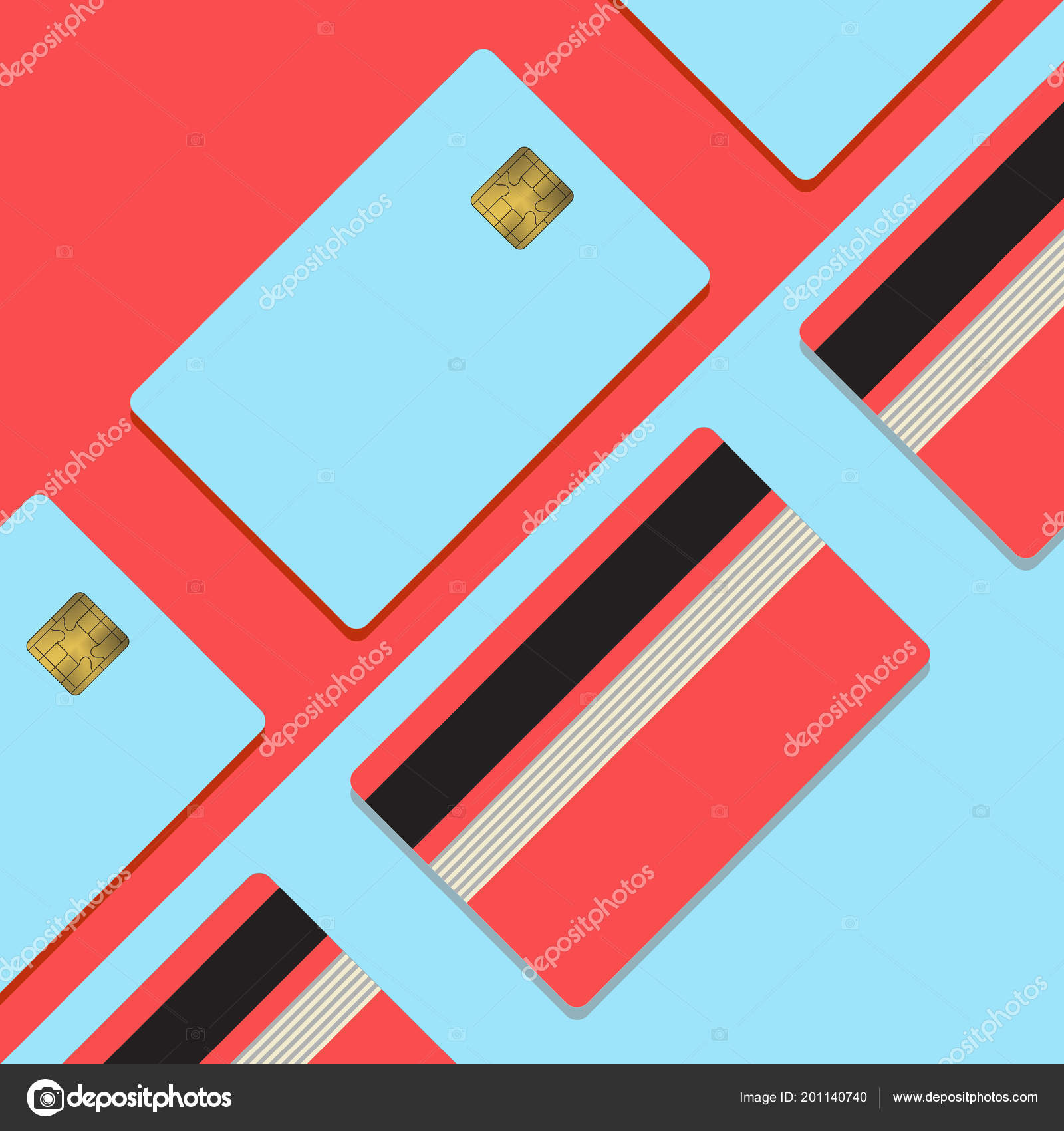 Download Bank Credit Card Mockup Vector Illustration Blank Business Template Pink Vector Image By C Anachoreta Vector Stock 201140740