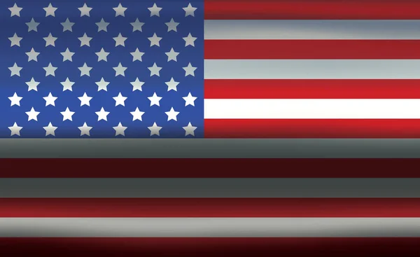 United States America Flag Wavy Metallic Texture Background Vector Illustration — Stock Vector