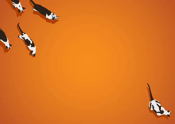 오렌지 그라데이션 고양이입니다 그림자와 스타일 이미지입니다 일러스트입니다 — 스톡 벡터