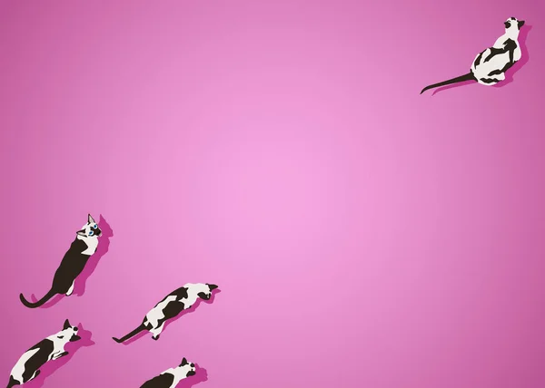 Gato Siamés Sobre Fondo Degradado Rosa Imagen Estilo Plano Con — Vector de stock