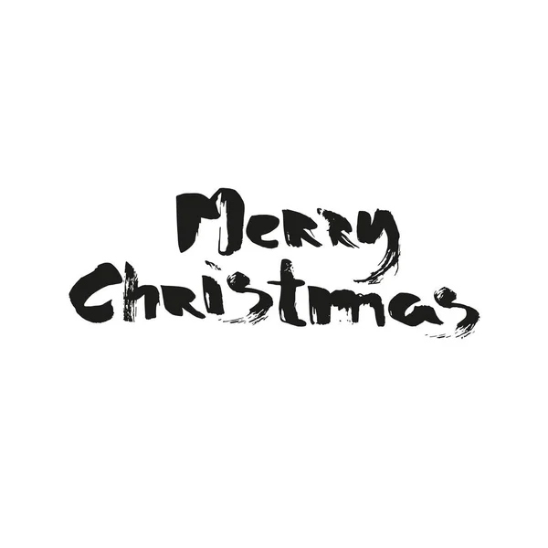 Feliz Navidad Vector Texto Negro Caligrafía Diseño Letras Cepillado Mano — Vector de stock
